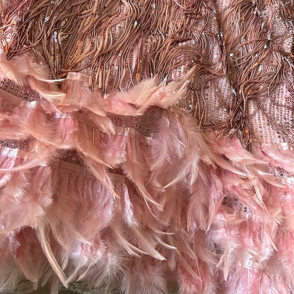 Pink feathery sparkle tassel dress - Picture 4 of 4